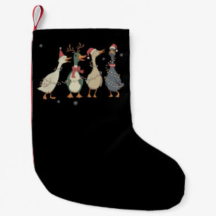 Calcetín Navideño Pequeño Luces de Navidad Patos Animales Divertidos Amante