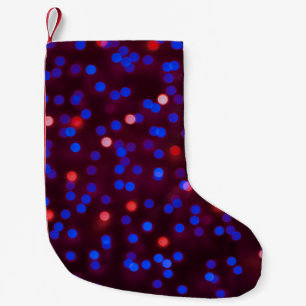 Calcetín Navideño Pequeño Luces de navidades brillantes borrosas. Abstenció