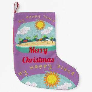 Calcetín Navideño Pequeño Lugar de Beach Happy Thunder_Cove