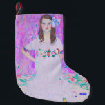 Calcetín Navideño Pequeño Mäda Primavesi de Gustav Klimt<br><div class="desc">Mäda Primavesi,  de Gustav Klimt,  pinta a pequeños Navidades aleteando.</div>