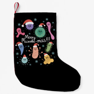Calcetín Navideño Pequeño Maestro de Microbiología de Navidad Microbio