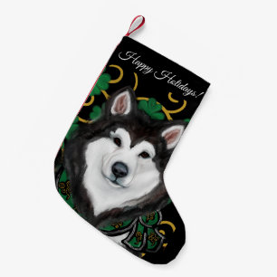 Calcetín Navideño Pequeño Malamute de Alaska   
