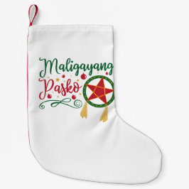 Calcetín Navideño Pequeño Maligayang Pasko Navidades filipinos Filipinas