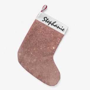 Calcetín Navideño Pequeño Malla color de rosa rosada atractiva femenina del