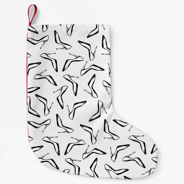 Calcetín Navideño Pequeño Mano de los talones altos del glamur (Anverso)