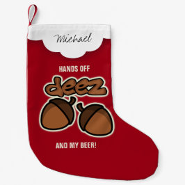 Calcetín Navideño Pequeño Manos personalizadas de las nueces y de la cerveza