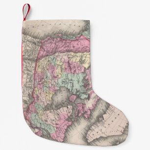 Calcetín Navideño Pequeño Mapa del vintage de Canadá (1857)