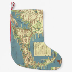 Calcetín Navideño Pequeño Mapa del vintage de Cape Cod (1940)