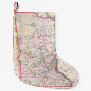 Calcetín Navideño Pequeño Mapa del vintage de Minnesota (1864)