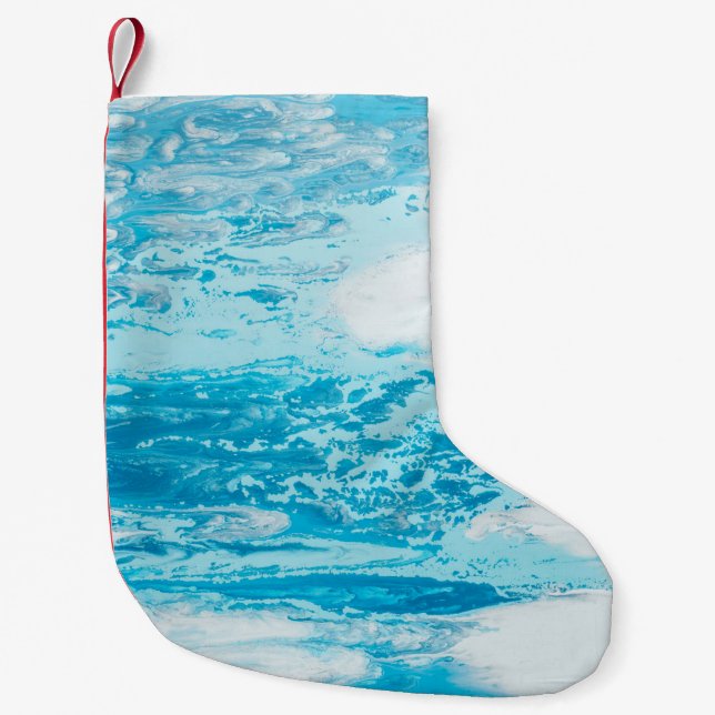 Calcetín Navideño Pequeño Mar azul (Anverso)