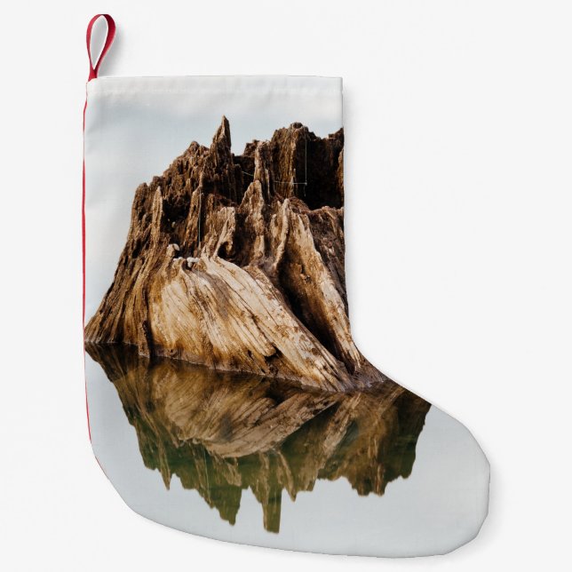 CALCETÍN NAVIDEÑO PEQUEÑO MARCO DE MADERA MARRÓN (Anverso)