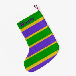 Calcetín Navideño Pequeño Mardi Gras Stripes