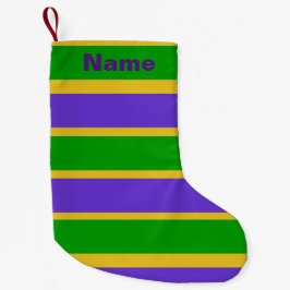 Calcetín Navideño Pequeño Mardi Gras Stripes