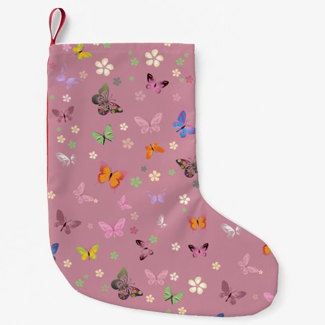 Calcetín Navideño Pequeño Mariposa (Anverso)