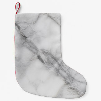 Calcetín Navideño Pequeño Mármol Blanco