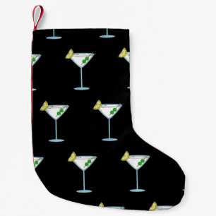 Calcetín Navideño Pequeño Martini Amantes del Alcohol De Cristal Cóctel