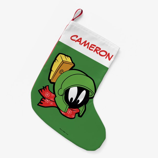 Calcetín Navideño Pequeño MARVIN MARTIAN™ Festividad "Fuera de este mundo" (Frente (Colgado))