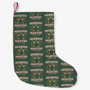 Calcetín Navideño Pequeño Más alegre con un Martini Navidad Cóctel Fiesta