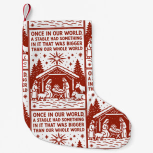 Calcetín Navideño Pequeño Más grande que todo nuestro mundo 1