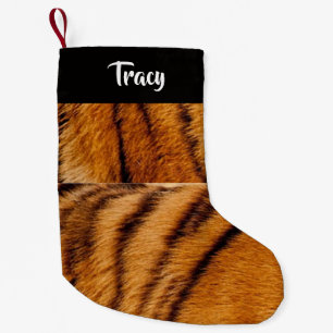 Calcetín Navideño Pequeño máscara de tigre de nombre personalizado 