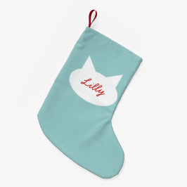 Calcetín Navideño Pequeño Mascota de Navidades personalizados de gato modern