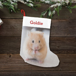 Calcetín Navideño Pequeño Mascota Hamster Lover Foto y nombre personalizados