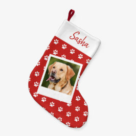 Calcetín Navideño Pequeño Mascota Imprimir nombre y foto personalizados