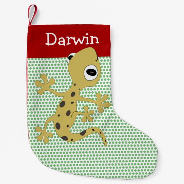 Calcetín Navideño Pequeño Mascota Navidades Lizard (Anverso)