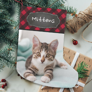 Calcetín Navideño Pequeño Mascota personalizado foto foto rusa de búfalo ro