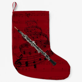 Calcetín Navideño Pequeño Media de la música de Oboe