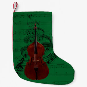 Calcetín Navideño Pequeño Media de la música del bajo doble