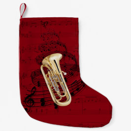Calcetín Navideño Pequeño Media de la música del Euphonium