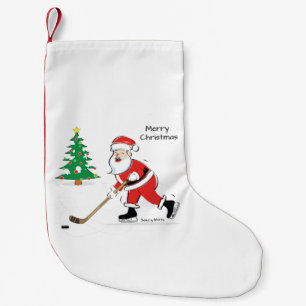 Calcetín Navideño Pequeño Media de Santa del hockey
