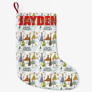 Calcetín Navideño Pequeño Media del día de fiesta del navidad de Jayden