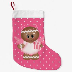 Calcetín Navideño Pequeño Media del dibujo animado del ángel del pan de