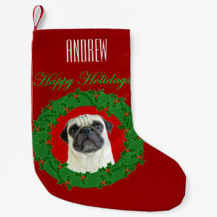 Calcetín Navideño Pequeño Media del perro del barro amasado del navidad