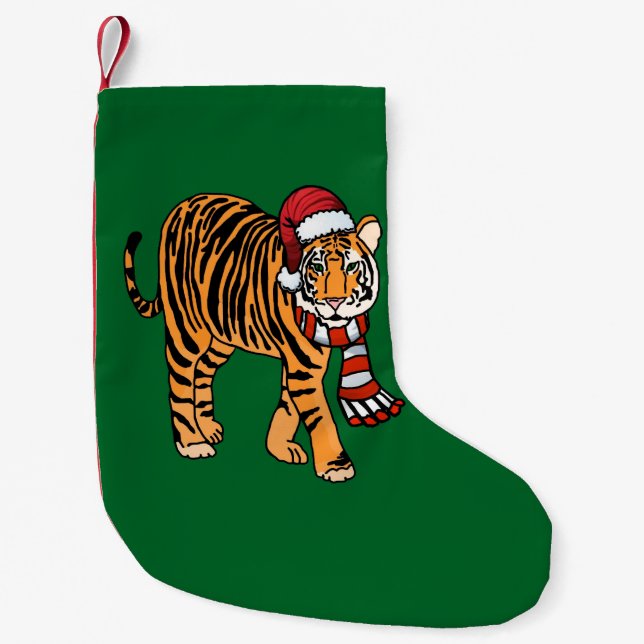 Calcetín Navideño Pequeño Media del tigre del navidad (Anverso)