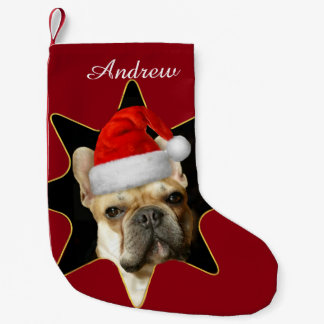 Calcetín Navideño Pequeño Media personalizada del bulldog francés del