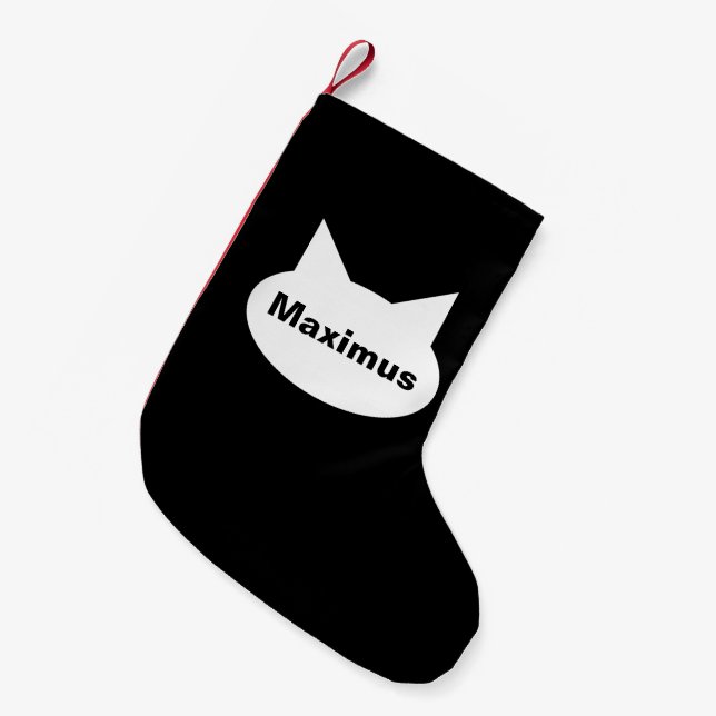 Calcetín Navideño Pequeño Media personalizada gato moderno del mascota - (Frente (Colgado))