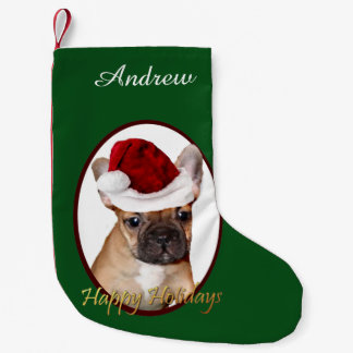 Calcetín Navideño Pequeño Media personalizada perro del bulldog francés del