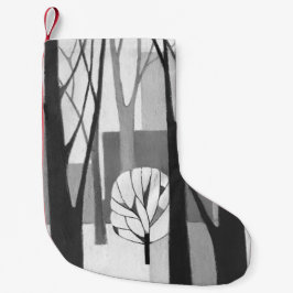 Calcetín Navideño Pequeño Media urbana modernista de la pintura del invierno