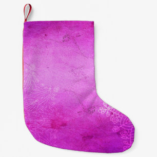 Calcetín Navideño Pequeño Mediación de diseño rosa de Mandala zen