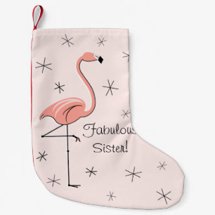 Calcetín Navideño Pequeño ¡Medias de hermana fabulosa rosa flamenco! de un l