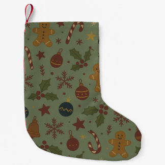 Calcetín Navideño Pequeño Medias de Navidad de jengibre