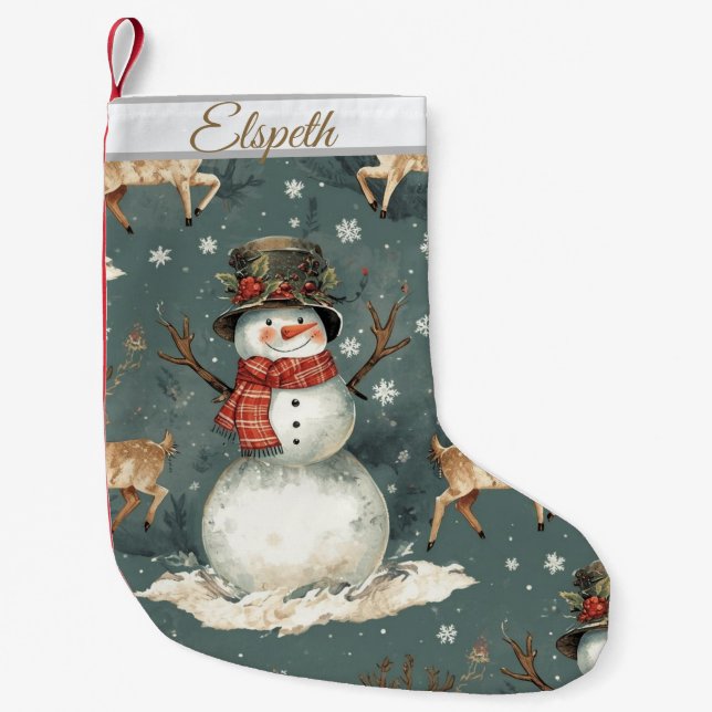 Calcetín Navideño Pequeño Medias de Navidad Lindas (Anverso)