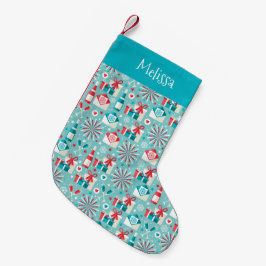 Calcetín Navideño Pequeño Medias de Navidad Retro Holiday