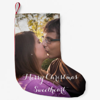 Calcetín Navideño Pequeño Medias de Navidad románticas con foto personalizad