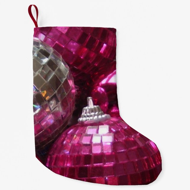 Calcetín Navideño Pequeño Medias de Pink Baubles (Anverso)