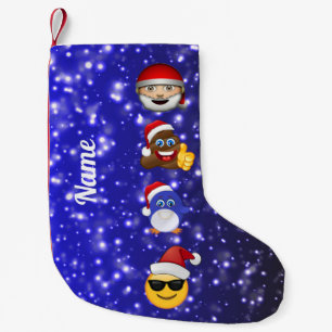 Calcetín Navideño Pequeño Medias festivas de la emoji del navidad
