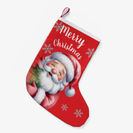 Calcetín Navideño Pequeño Medias Navideñas Rojas de Papá Noel Adorables
